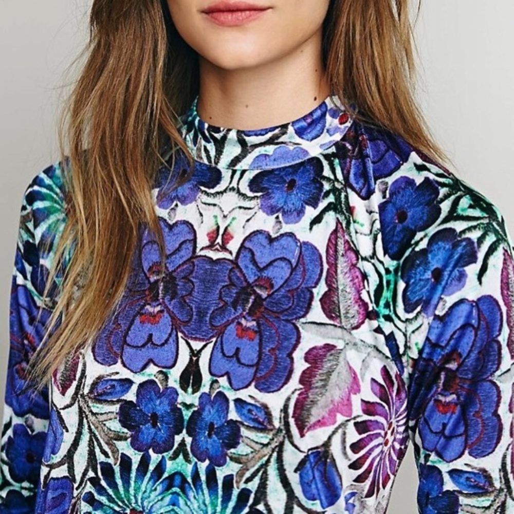 FREE PEOPLE NEW ROMANTICS Floral DRESS Trapeze NEW